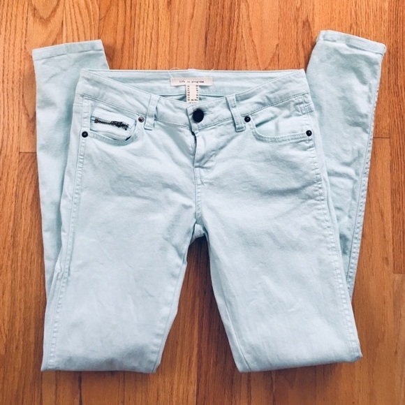 life in progress Denim - Life in Progress Blue/ Mint Green Skinny Jean NWOT